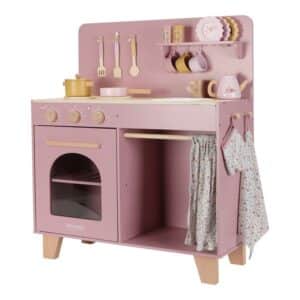 Cocina Rosa FSC – Cocina de madera infantil con accesorios – Little Dutch – Juego simbólico desde 3 años