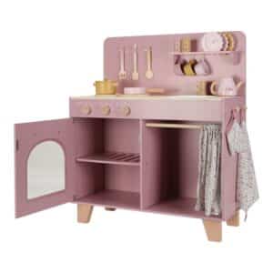 Cocina Rosa FSC – Cocina de madera infantil con accesorios – Little Dutch – Juego simbólico desde 3 años