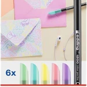 Estuche 6 rotulador edding 1200 surtido pastel punta de fibra