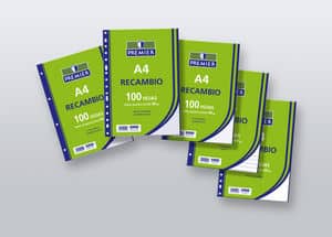 Recambio A4 100h 90gr pauta 2.5