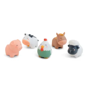 Set de juguetes de baño Funny Farm – Saro Baby – 5 animalitos de granja – Diversión segura para la hora del baño