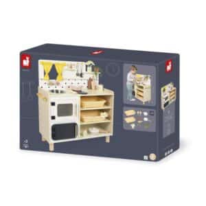 Abuelita Alegre – Gran Cocina Equipada – Cocina de madera con accesorios – Janod – Juego simbólico y creatividad desde 3 años