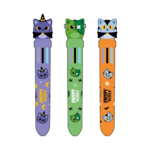 Bolígrafo 10 Colores en 1 Creepy Vibes – Bolígrafo multicolor infantil – Diseño divertido – Escritura creativa y original