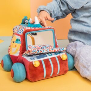 Coche de actividades Safari Jack – Juguete sensorial con sonidos – Lilliputiens – Estimulación temprana desde 9 meses