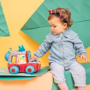 Coche de actividades Safari Jack – Juguete sensorial con sonidos – Lilliputiens – Estimulación temprana desde 9 meses