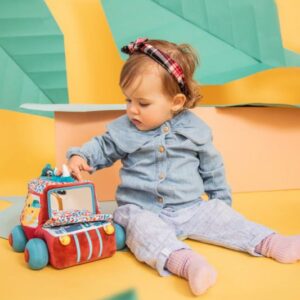 Coche de actividades Safari Jack – Juguete sensorial con sonidos – Lilliputiens – Estimulación temprana desde 9 meses