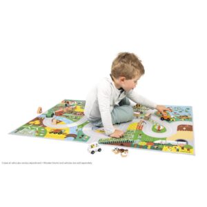 Cross Roads – Alfombra Campaña – Alfombra de juego antideslizante – Janod – Naturaleza e imaginación desde 2 años