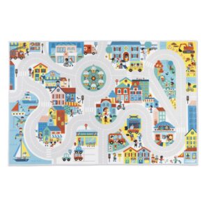 Cross Roads – Alfombra Ciudad – Alfombra de juego antideslizante – Janod – Imaginación y juego simbólico desde 2 años