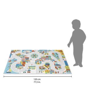 Cross Roads – Alfombra Ciudad – Alfombra de juego antideslizante – Janod – Imaginación y juego simbólico desde 2 años