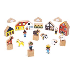 Cross Roads – Bloques Campiña – Juego de construcción de madera – Janod – Creatividad y juego simbólico desde 2 años