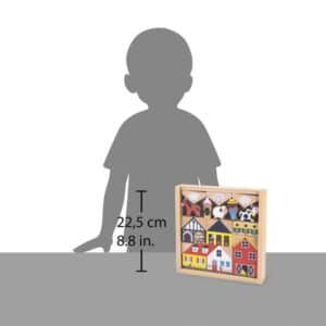 Cross Roads – Bloques Campiña – Juego de construcción de madera – Janod – Creatividad y juego simbólico desde 2 años