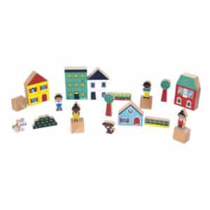 Cross Roads – Bloques Ciudad – Juego de construcción de madera – Janod – Creatividad y motricidad desde 2 años