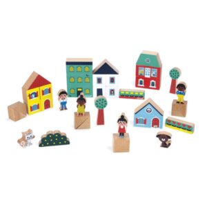 Cross Roads – Bloques Ciudad – Juego de construcción de madera – Janod – Creatividad y motricidad desde 2 años