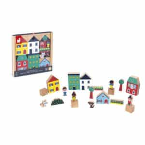 Cross Roads – Bloques Ciudad – Juego de construcción de madera – Janod – Creatividad y motricidad desde 2 años
