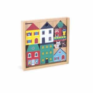 Cross Roads – Bloques Ciudad – Juego de construcción de madera – Janod – Creatividad y motricidad desde 2 años