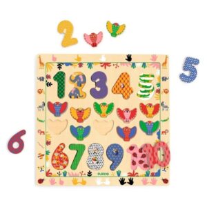 Encajable Puzzle 1-10 – Juego educativo de madera – Djeco – Aprendizaje de números desde 2 años