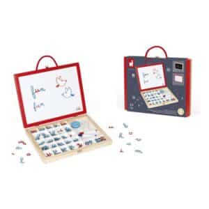 Essentiel Maletín de Letras Cursivas 4 en 1 – Juego educativo de madera – Janod – Aprendizaje del alfabeto y escritura desde 3 años
