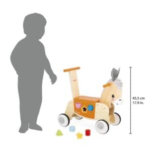 Granja Correpasillos de Burro – Correpasillos de madera – Janod – Desarrollo motor y equilibrio desde 1 año