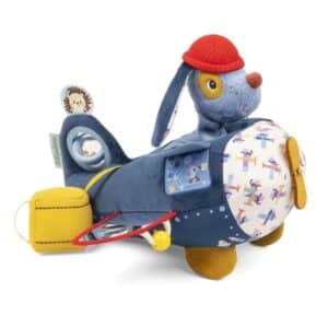 Jules avión de actividades – Juguete sensorial blando – Lilliputiens – Estimulación y juego desde 9 meses