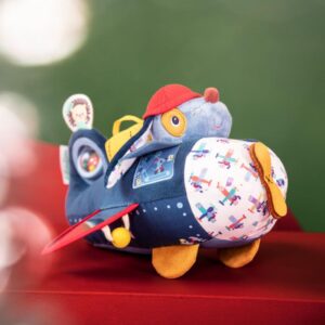 Jules avión de actividades – Juguete sensorial blando – Lilliputiens – Estimulación y juego desde 9 meses