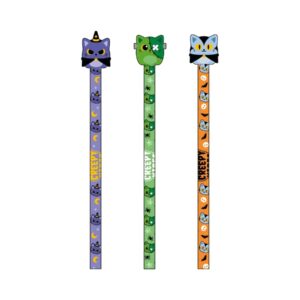 Lápiz 3D Creepy Vibes – Lápiz con goma en forma de monstruo – Diseño divertido – Escritura original para el colegio