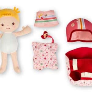 Léna muñeca y asiento de bicicleta – Muñeca blanda con accesorios – Lilliputiens – Juego simbólico desde 2 años