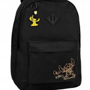 Mochila juvenil CoolPack Scout Stitch negra con detalles amarillos – Mochila escolar resistente – CoolPack – Comodidad y estilo para estudiantes