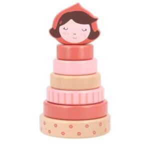 Torre Apilable Little Red Personalizable – Juguete de madera FSC – Monnëka – Regalo personalizado desde nacimiento