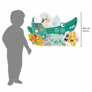 Tropik – Busy Board Cocodrilo – Panel sensorial de actividades – Janod – Motricidad y exploración desde 18 meses