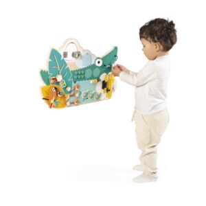 Tropik – Busy Board Cocodrilo – Panel sensorial de actividades – Janod – Motricidad y exploración desde 18 meses