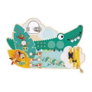 Tropik – Busy Board Cocodrilo – Panel sensorial de actividades – Janod – Motricidad y exploración desde 18 meses