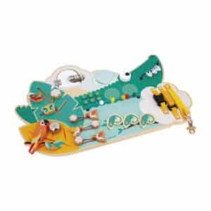 Tropik – Busy Board Cocodrilo – Panel sensorial de actividades – Janod – Motricidad y exploración desde 18 meses