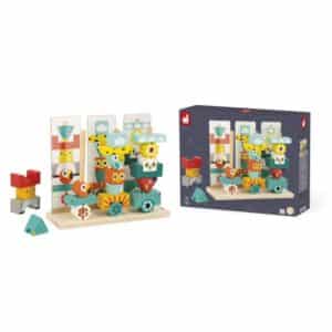 Tropik – Tótem Tropik – Juego de construcción de madera – Janod – Creatividad y destreza desde 3 años