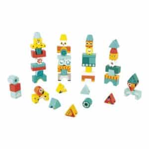 Tropik – Tótem Tropik – Juego de construcción de madera – Janod – Creatividad y destreza desde 3 años