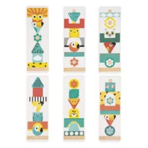 Tropik – Tótem Tropik – Juego de construcción de madera – Janod – Creatividad y destreza desde 3 años