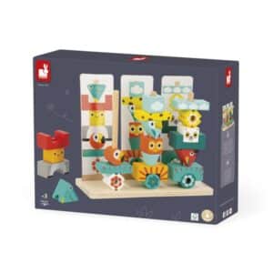 Tropik – Tótem Tropik – Juego de construcción de madera – Janod – Creatividad y destreza desde 3 años