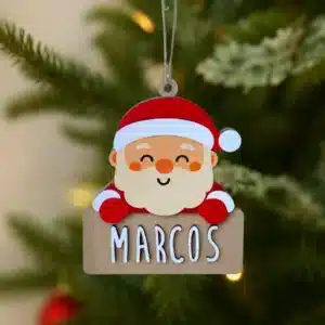Adorno de Navidad Personalizado Papá Noel – Decoración navideña en madera – Vintiun – Personalizable con nombre