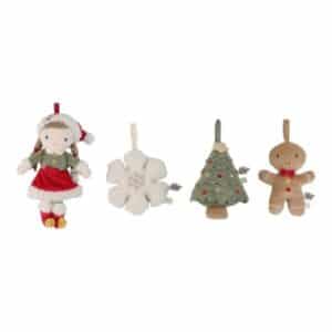 Adornos Rosa Árbol de Navidad – Set de 4 decoraciones blanditas – Little Dutch – Colgantes navideños seguros desde 0 años