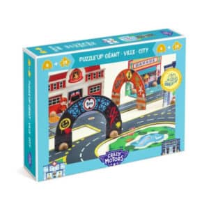 Crazy Motors Puzzle’Up City-Gigante – Puzzle 3D de 33 piezas – Djeco – Construcción creativa desde 3 años