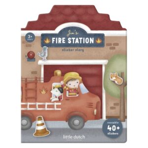 Libro de Pegatinas Crea tu Historia Bomberos – Set creativo reutilizable – Little Dutch – Imaginación y juego desde 3 años