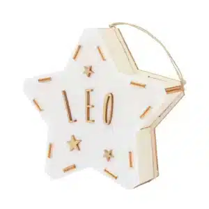 Mini Estrella Personalizada – Adorno luminoso en madera – Vintiun – Personalizable con nombre