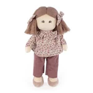 Muñeca de Trapo Bibi Cherry Flores – Muñeca de tela suave 35 cm – Pasito a Pasito – Primer amiga desde 0 meses