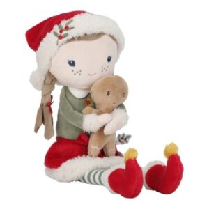 Rosa Muñeca Blandita Navidad – Muñeca navideña con galleta de jengibre – Little Dutch – Regalo suave desde 12 meses