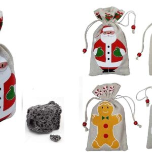 Saquito rafia con motivos navideños