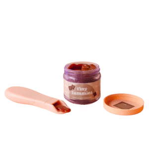 Tarro de Papilla Pudín de Chocolate y Cuchara Tiny Tummies – Tiny Harlow – Comida para muñecos con efecto mágico desde 3 años