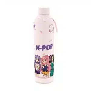 Botella Térmica 600 ml con Altavoz Pink K-Pop – Botella isotérmica con música integrada – Lovely Story