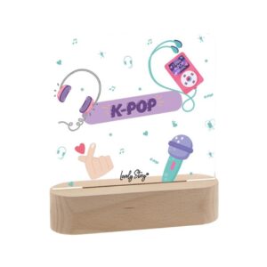 Lámpara de Madera Personalizable con Rotulador – K-Pop Vibes – Lovely Story – Decoración luminosa creativa