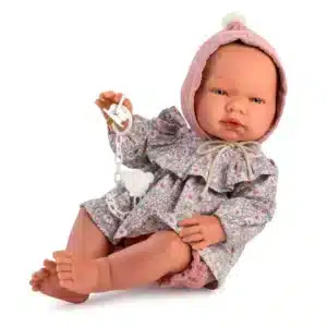 María Conjunto Camisa con Volantes y Flores Pololo Maquillaje – Muñeca de vinilo 43 cm – Así – Juego de cuidado desde 3 años