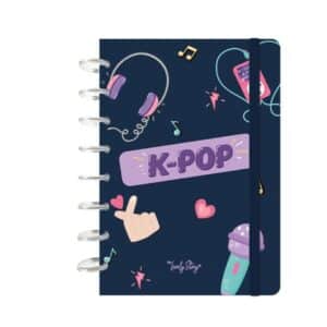 Smart Book A5 con Sistema de Discos – 100 Hojas Cuadrícula 100 g – Dark Blue K-Pop – Lovely Story