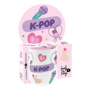 Taza cerámica 330 ml K-Pop Dreams – Taza decorativa para desayuno y merienda – Lovely Story – Estilo K-Pop
